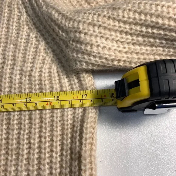 Biltmore Womens Small Oatmeal Ribbed Sweater Pullover Crewneck Retro Cozy Knit - Picture 6 of 7